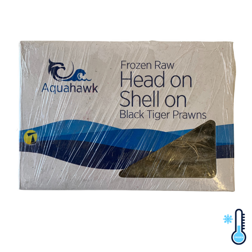 Aquahawk Raw Black Tiger Prawns HOSO (16/20) - 600g [FROZEN]