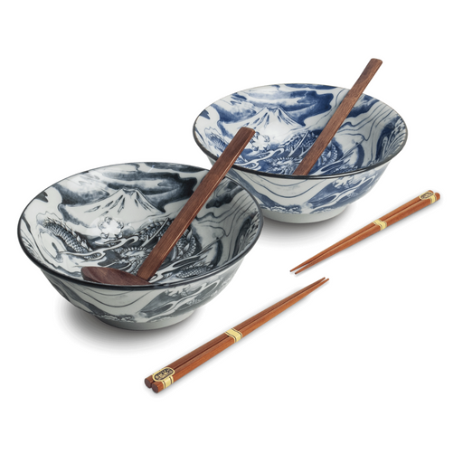 Ramen Bowl with Chopsticks & Spoon - Set of 2 - Dragon