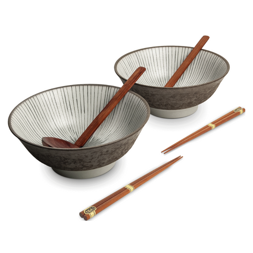 Ramen Bowl with Chopsticks & Spoon - Set of 2 - Shima
