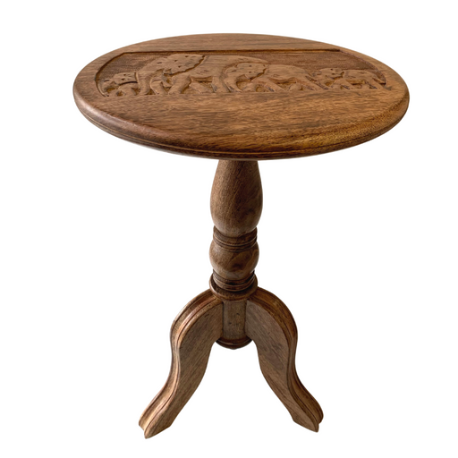 Wooden Elephant Design Side Table 