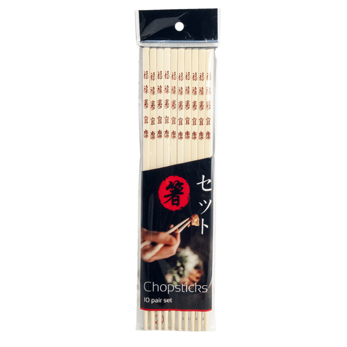 Bamboo Chopsticks Fu-Lu-Shou-Yi-Hong - 10 Pairs