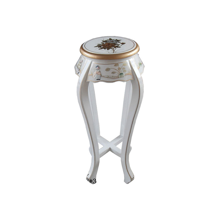 Mother of Pearl White Lacquer Plant Stand