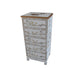 Mother of Pearl White Lacquer Tall Chest of 5 Drawers