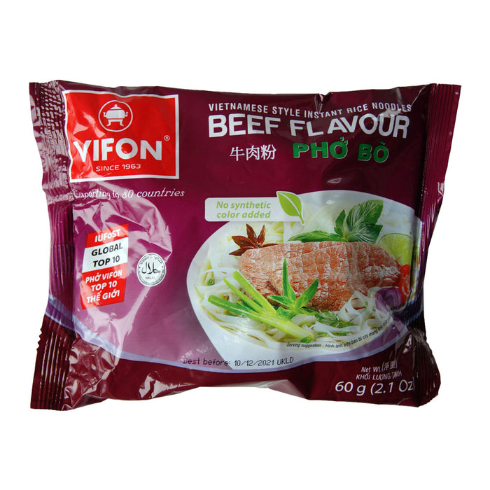 Vifon Vietnamese Instant Rice Noodles Beef Flavour - 60g