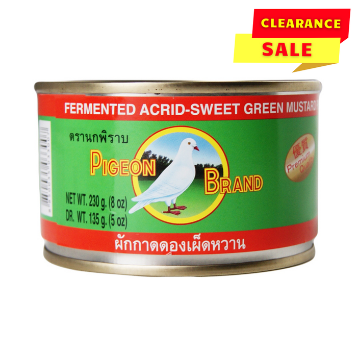 Pigeon Brand Fermented Acrid-Sweet Green Mustard Pieces in Soy Sauce - 230g - BB: 05/01/2024