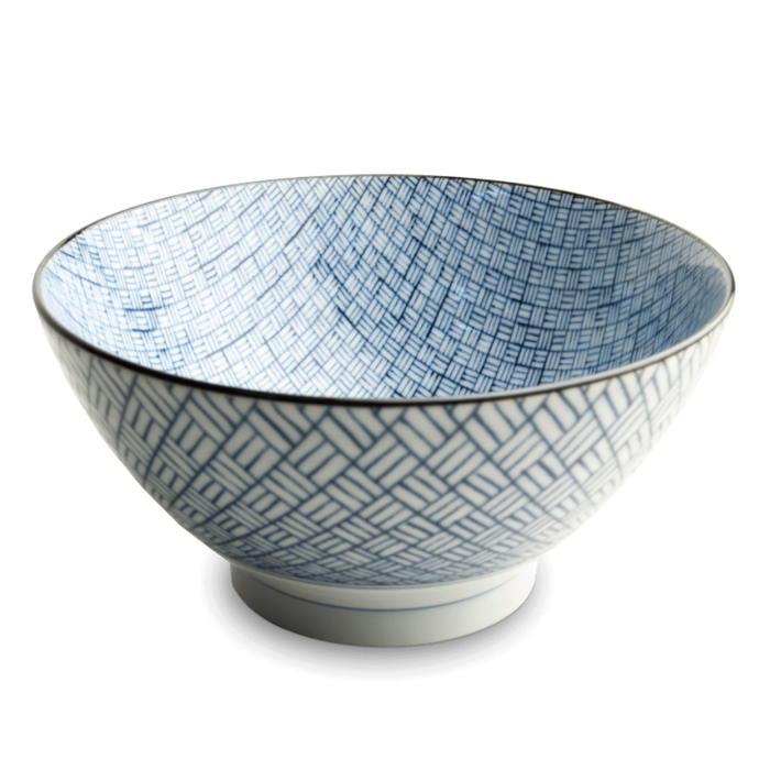 Japanese Blue Woven Pattern Bowl - Ø18cm