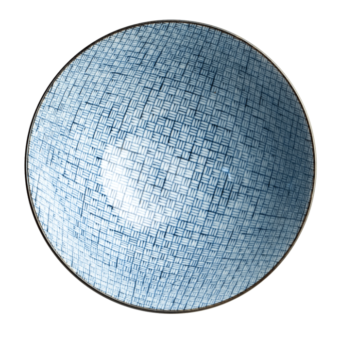 Japanese Blue Woven Pattern Bowl - Ø18cm