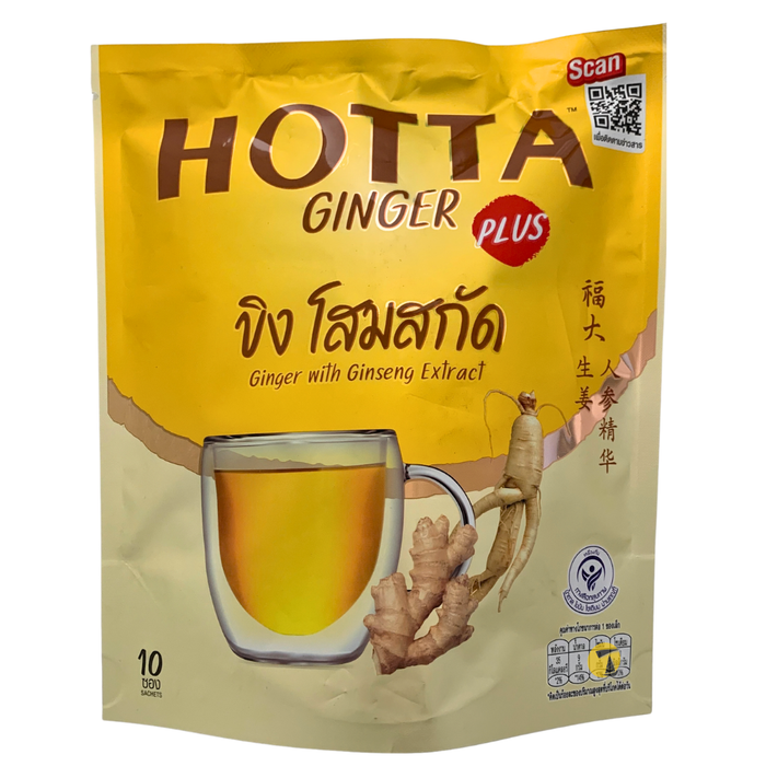 Hotta Plus Instant Ginger Drink with Ginseng Extract - 10 Sachets