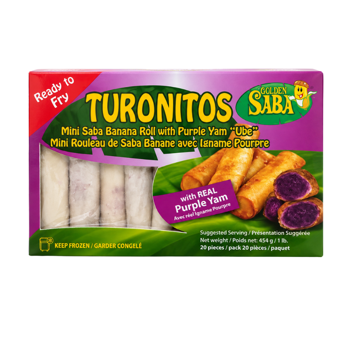 Golden Saba Turonitos Mini Banana Roll with Purple Yam (20 pcs) - 454g [FROZEN]
