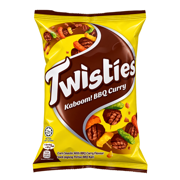 Twisties Corn Snack BBQ Curry Flavour - 140g