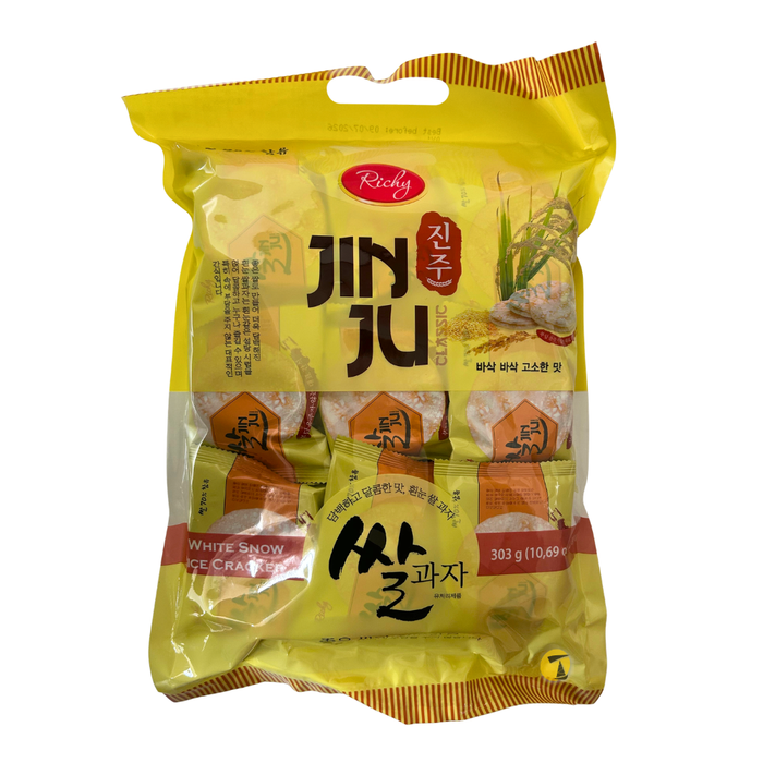 Richy Jinju White Snow Rice Cracker - 303g BB: 09/07/2026