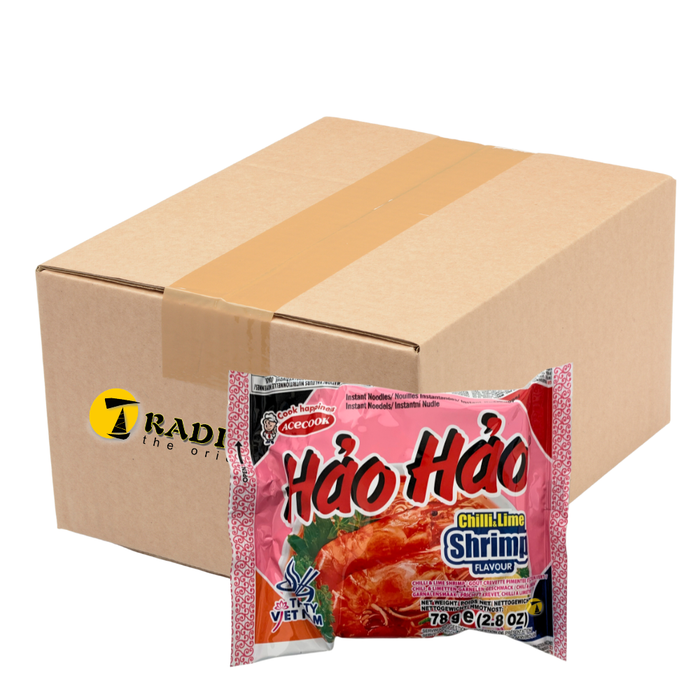 Acecook Hao Hao  Chilli & Lime Shrimp Flavour Instant Noodles  - 30x78g