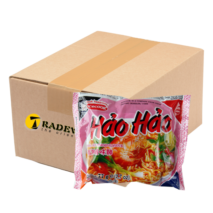 Acecook Hao Hao Hot Sour Shrimp Flavour Noodles - 30 Packets