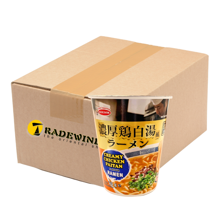 Acecook Ippin Creamy Chicken Paitan Ramen Flavour Instant CUP Noodle - 16x73g