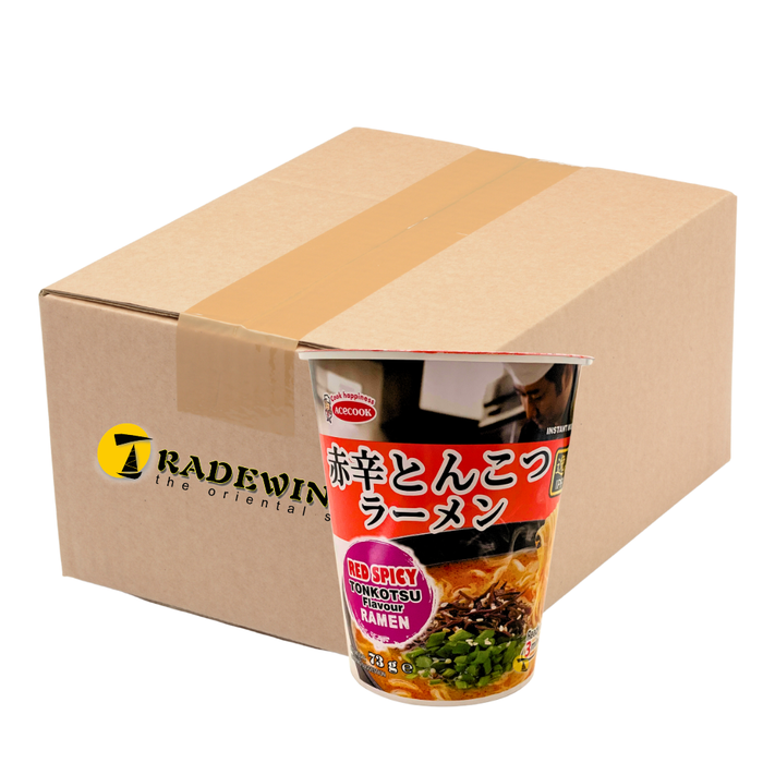 Acecook Ippin Red Spicy Tonkotsu Ramen Flavour Instant Cup Noodle - 16x73g