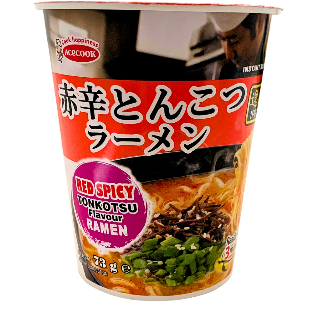 Acecook Ippin Red Spicy Tonkotsu Ramen Flavour Instant Cup Noodle