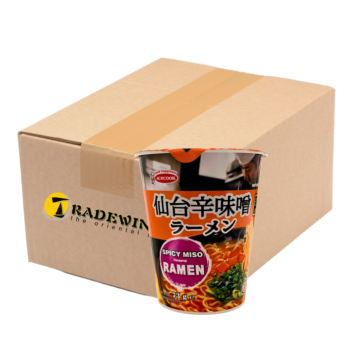 Acecook Ippin Spicy Miso Ramen Flavour Instant Cup Noodle - 16x73g