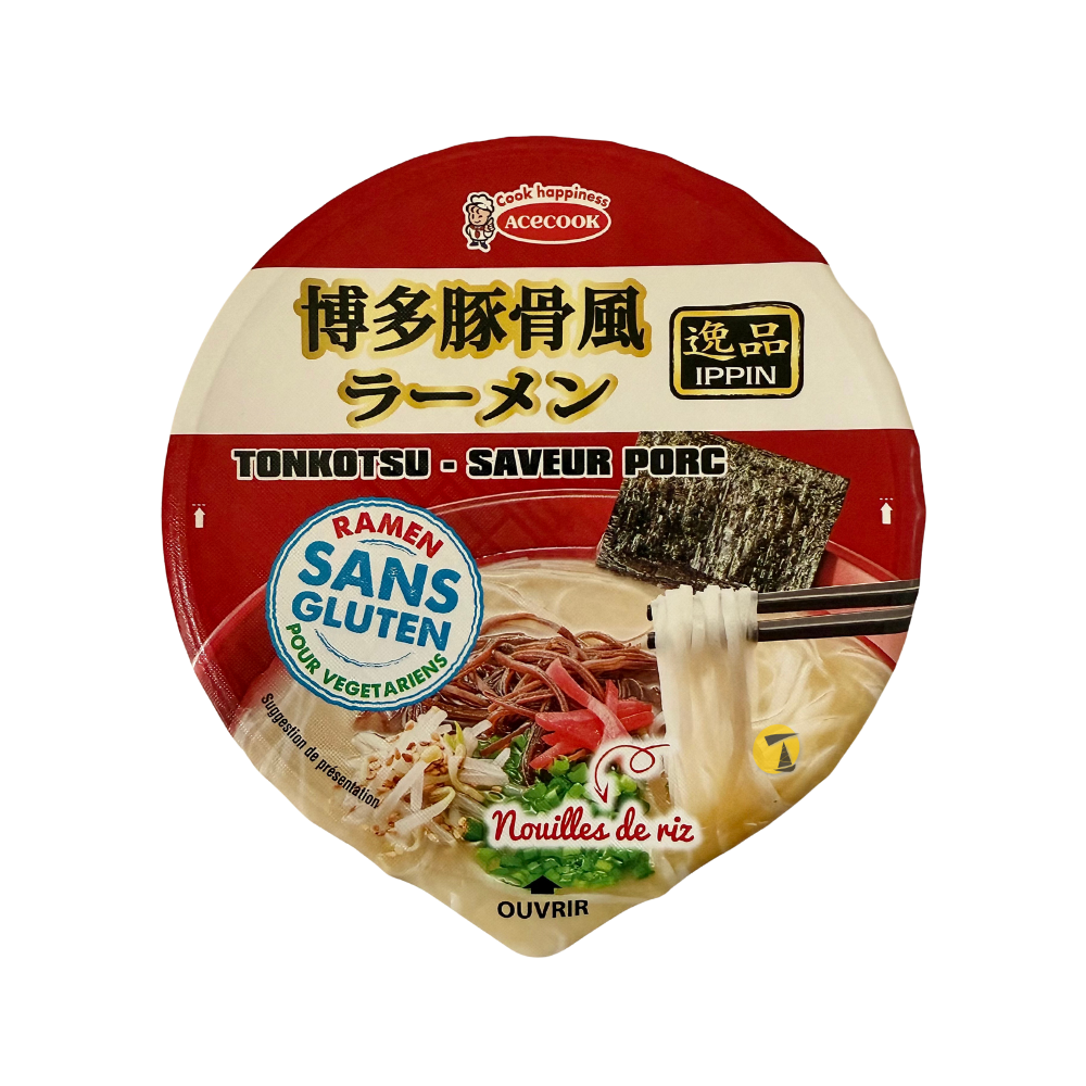 Acecook Ippin Tonkotsu Flavour Instant Rice Noodle Bowl - 63g ...