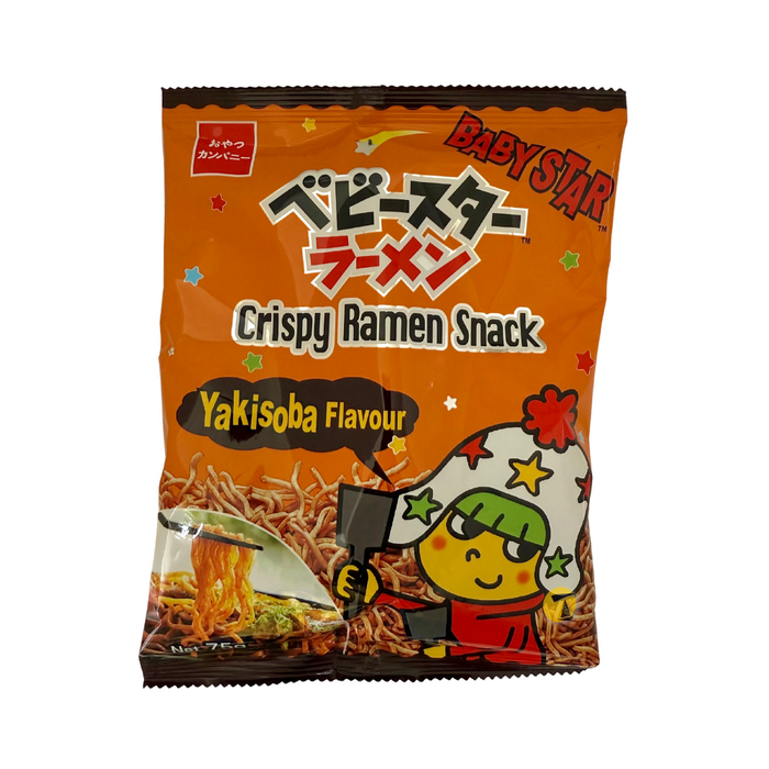 Baby Star Crispy Ramen Snack Thin - Yakisoba Flavour - 75g