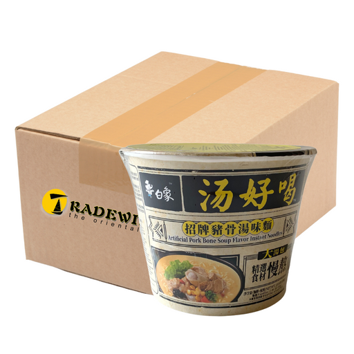 Baixiang Pork Bone Soup Flavour Bowl Noodle - 12x108g
