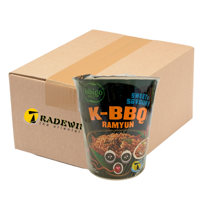 Bibigo K-BBQ Ramyun Sweet & Savoury Stir-Fried Cup Noodles - 8x98g