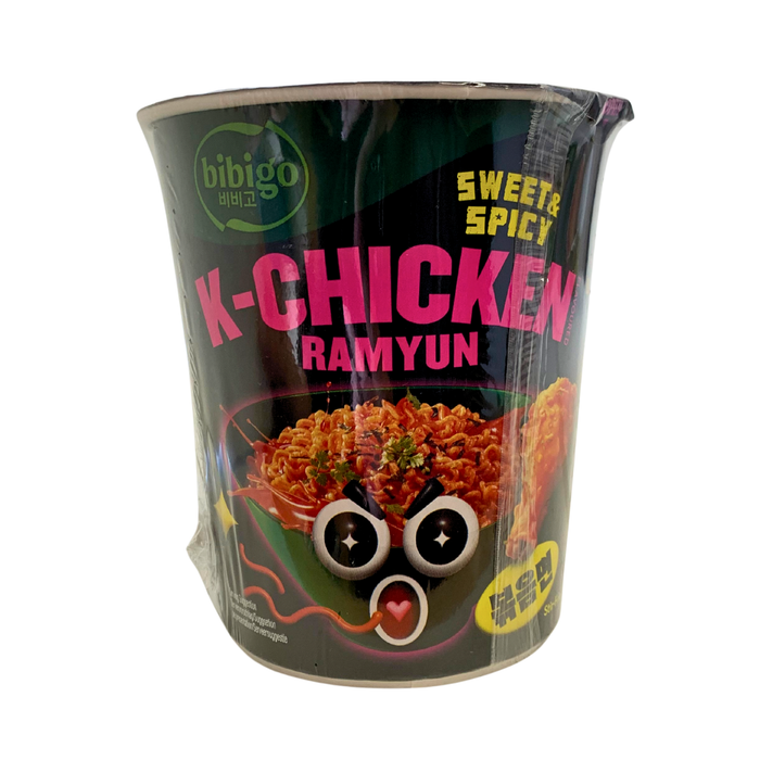 Bibigo K-Chicken Ramyun Sweet & Spicy Stir-Fried Cup Noodles - 98g