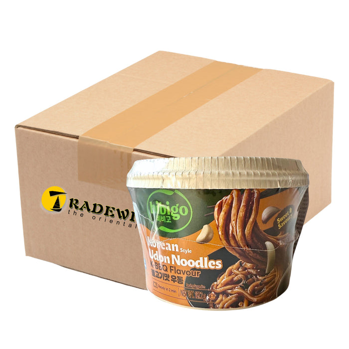 Bibigo Korean Style Udon Noodles Bowl K-BBQ Flavour - 6x187g