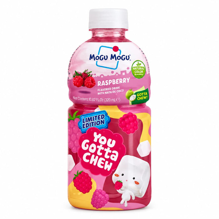 Mogu Mogu Raspberry Flavoured Drink with Nata de Coco - 320ml