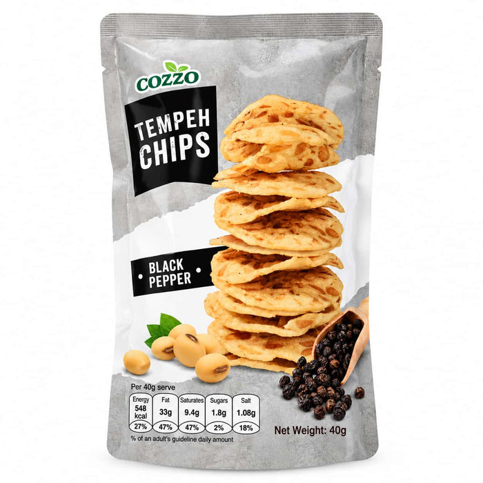 Cozzo Tempeh Chips Black Pepper Flavour - 40g