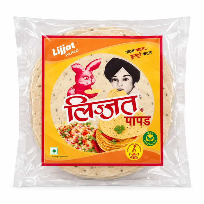 Lijjat Jeera Cumin Papad (Poppadoms) - 200g