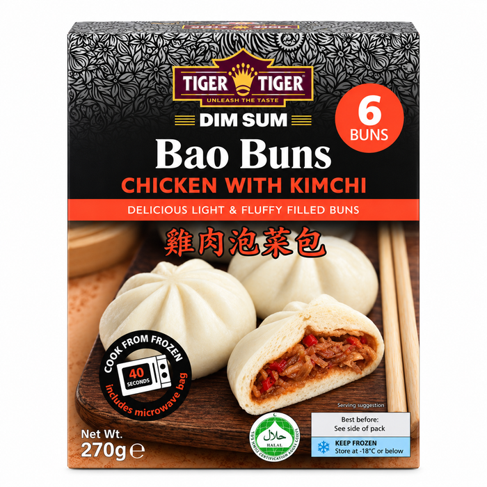Tiger Tiger Bao Buns (6 Buns) Chicken with Kimchi - 270g [FROZEN]