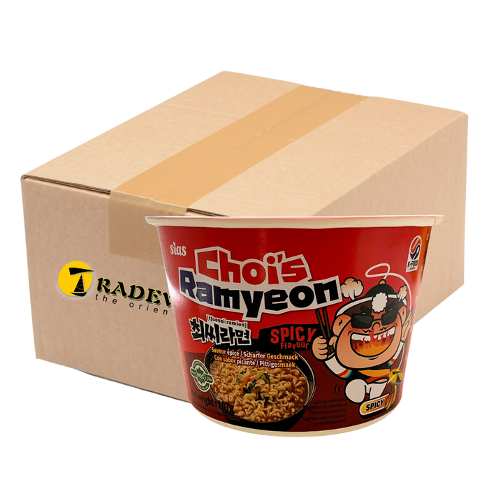 Choi's Ramyeon Noodle Bowl - Spicy Flavour - 12x107g