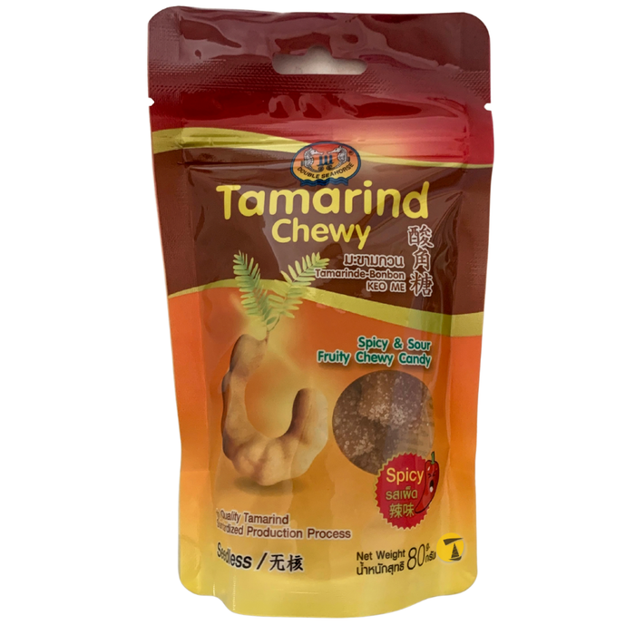 Double Seahorse Tamarind Chewy Candy - Spicy & Sour - 80g