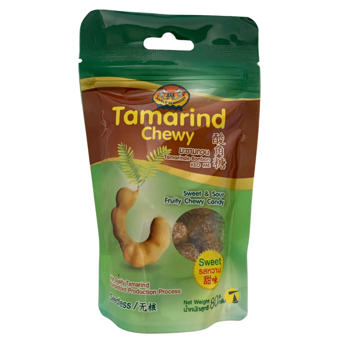 Double Seahorse Tamarind Chewy Candy - Sweet & Sour - 80g