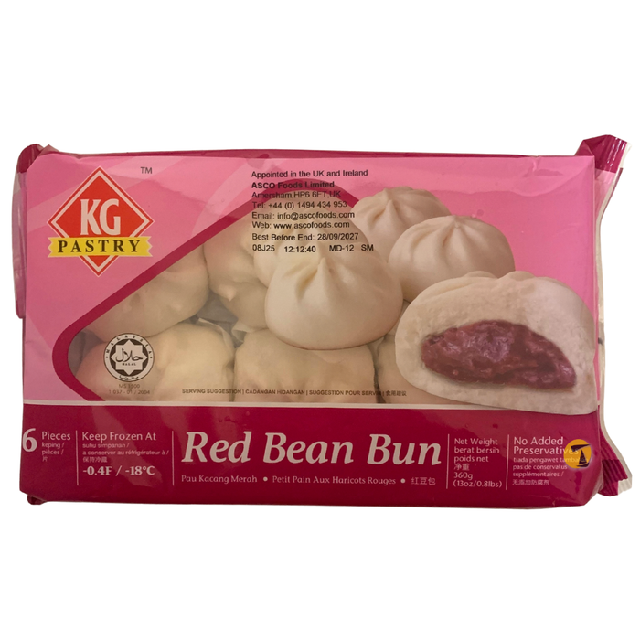 KG Pastry Red Bean Bun - 6pcs - 360g [FROZEN]