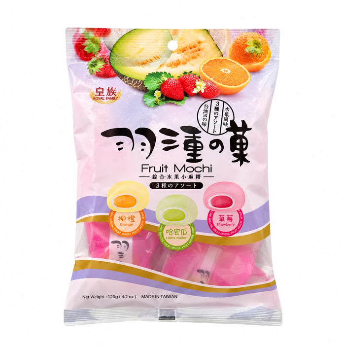 Royal Family Fruit Mochi (Strawberry, Orange & Melon) - 120g