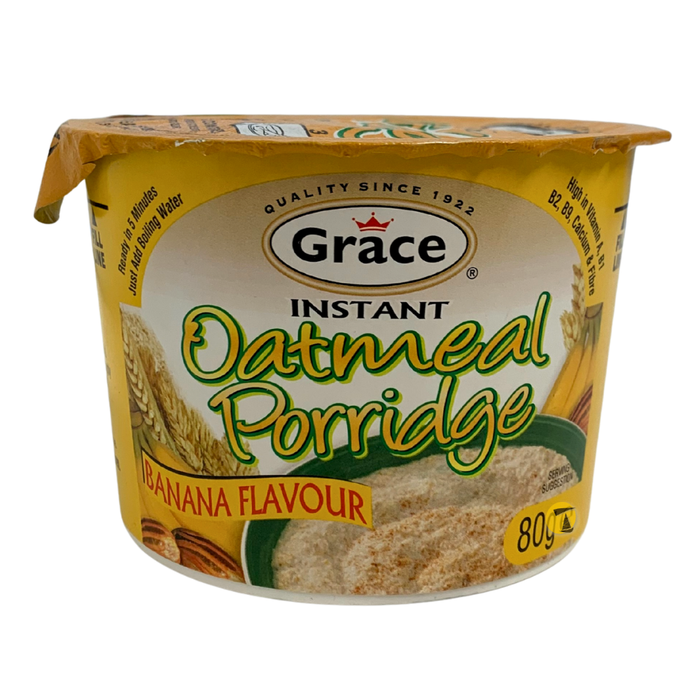 Grace Instant Oatmeal Porridge Banana Flavour - 80g
