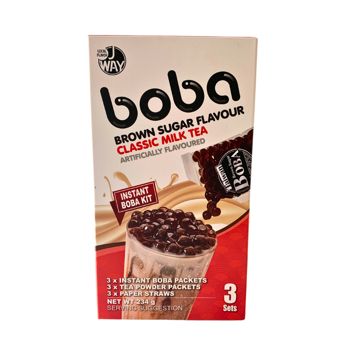 J-Way Boba Classic Milk Tea with Brown Sugar Boba (3 sets) - 234g