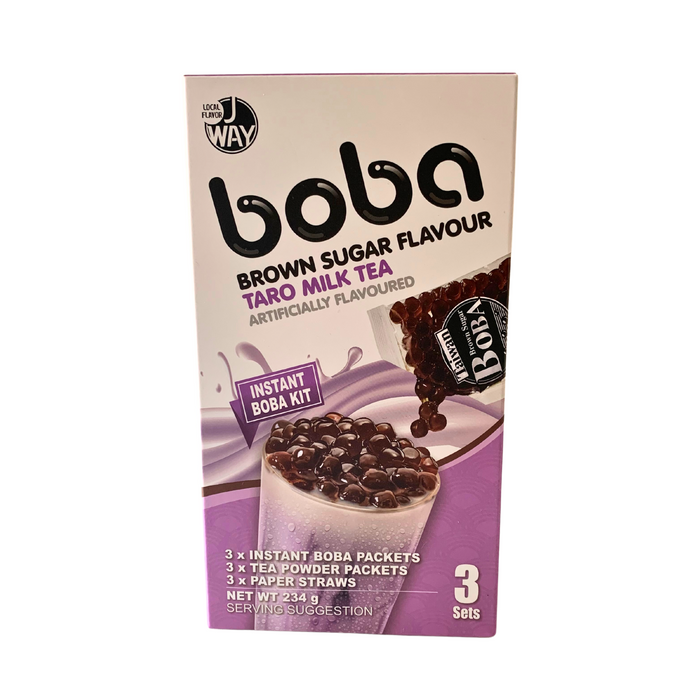 J-Way Boba Taro Milk Tea with Brown Sugar Boba (3 sets) - 234g