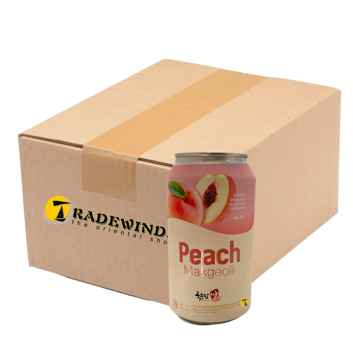 Kooksoondang Korean Rice Wine (Makgeolli) - Peach Flavour - 24x350ml