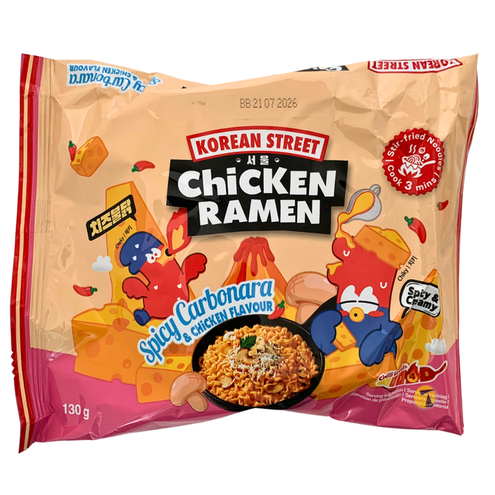 Korean Street Spicy Carbonara & Chicken Flavour Ramen - 130g