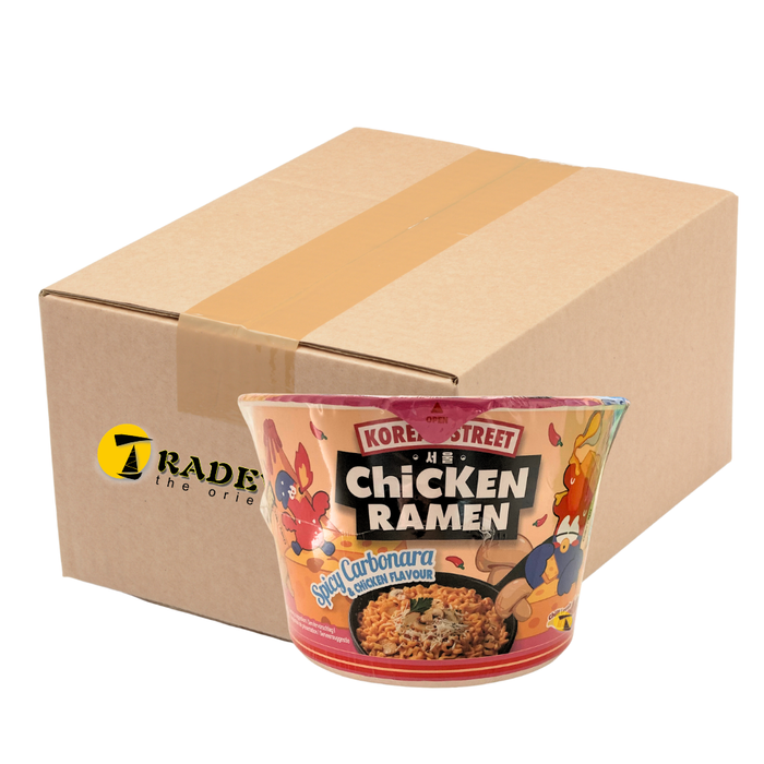 Korean Street Spicy Carbonara & Chicken Flavour Ramen Bowl - 12x106g