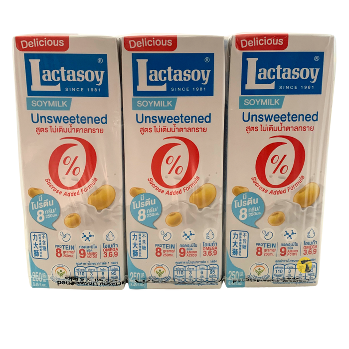 Lactasoy Unsweetened Soya Milk - 6x250ml