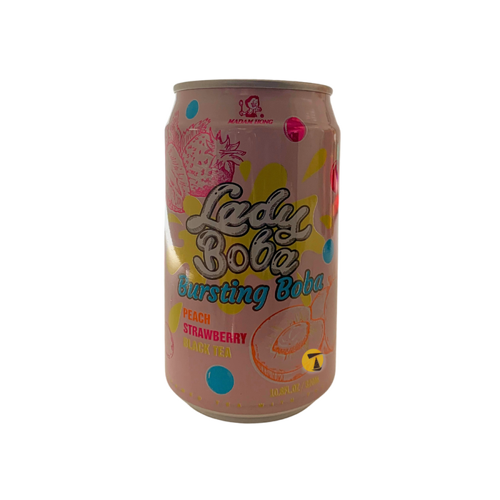 Madam Hong Lady Boba Peach & Strawberry Black Tea with Popping Boba - 320ml