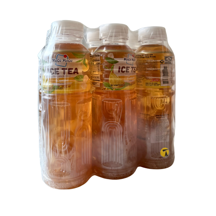 Mogu Mogu Lemon Flavoured Ice Tea with Nata de Coco - 6x450ml