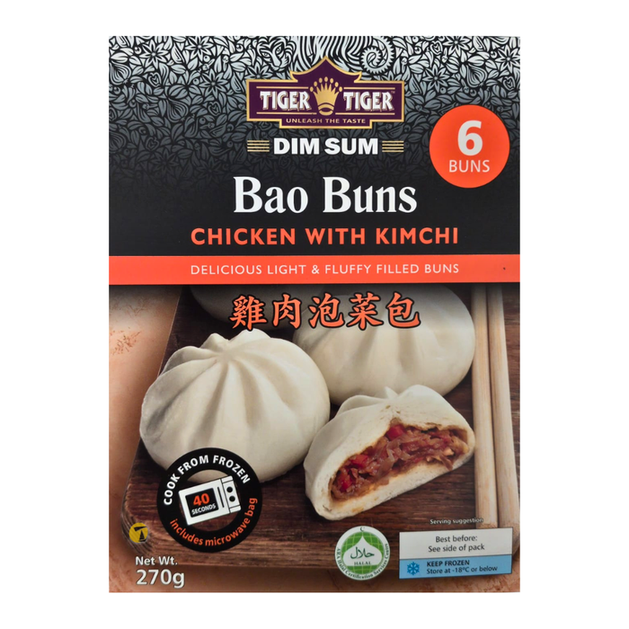 Tiger Tiger Bao Buns (6 Buns) Chicken with Kimchi - 270g [FROZEN]