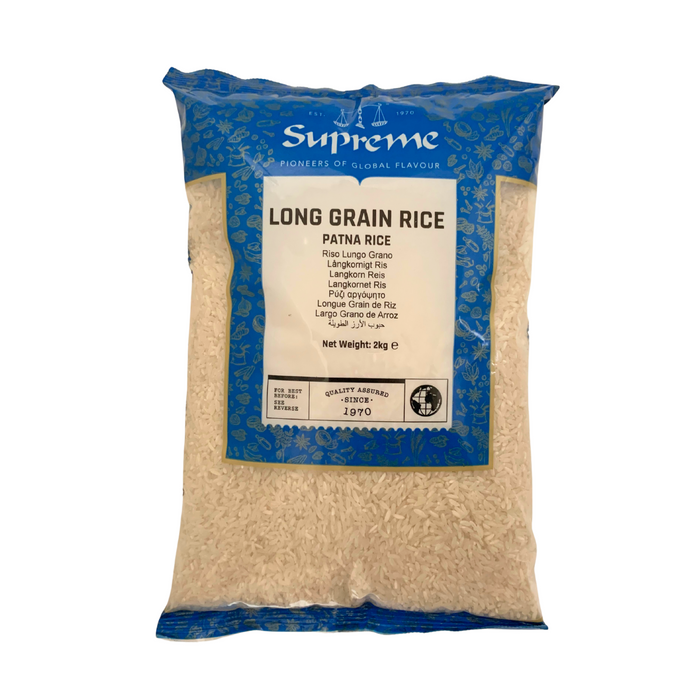 Supreme Long Grain Rice Patna Rice - 2kg - BB: 31/08/2025