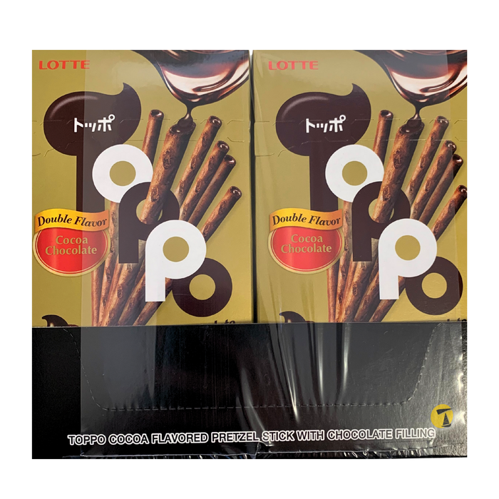 Lotte Toppo Cocoa and Chocolate Filled Sticks - 10x40g