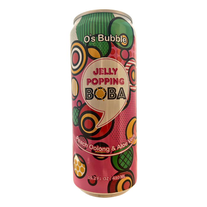 O's Bubble Peach & Aloe Vera Oolong Tea with Popping Boba - 480ml