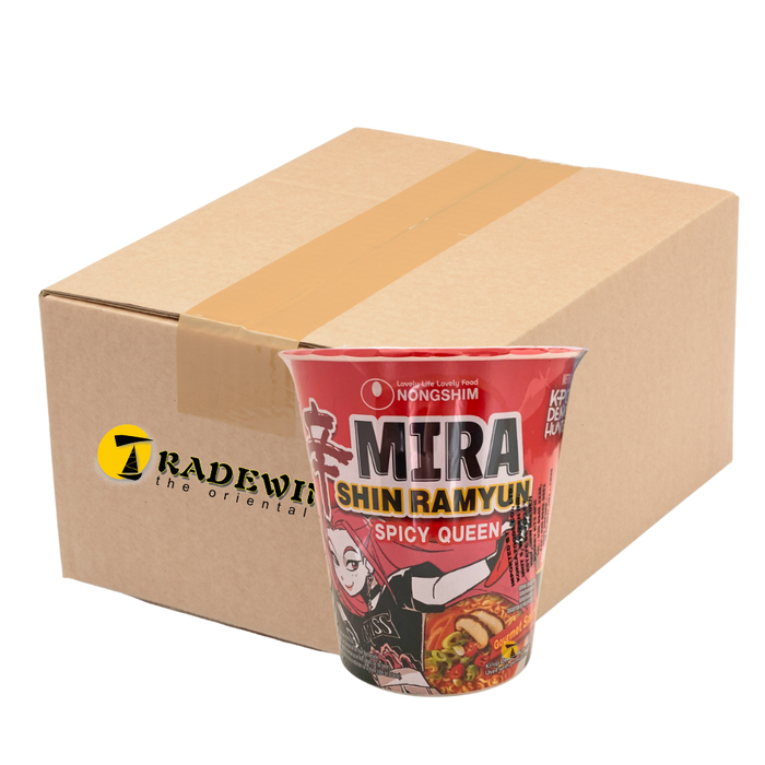 Nong Shim K-pop Demon Hunters Mira Shin Ramyun Spicy Queen Cup Noodle - Gourmet Spicy - 12x68g